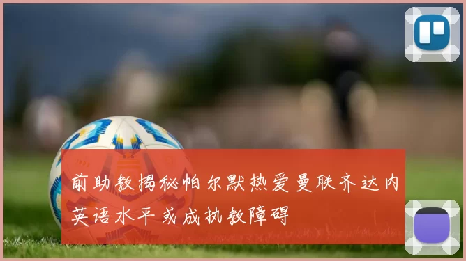 前助教揭秘帕尔默热爱曼联齐达内英语水平或成执教障碍